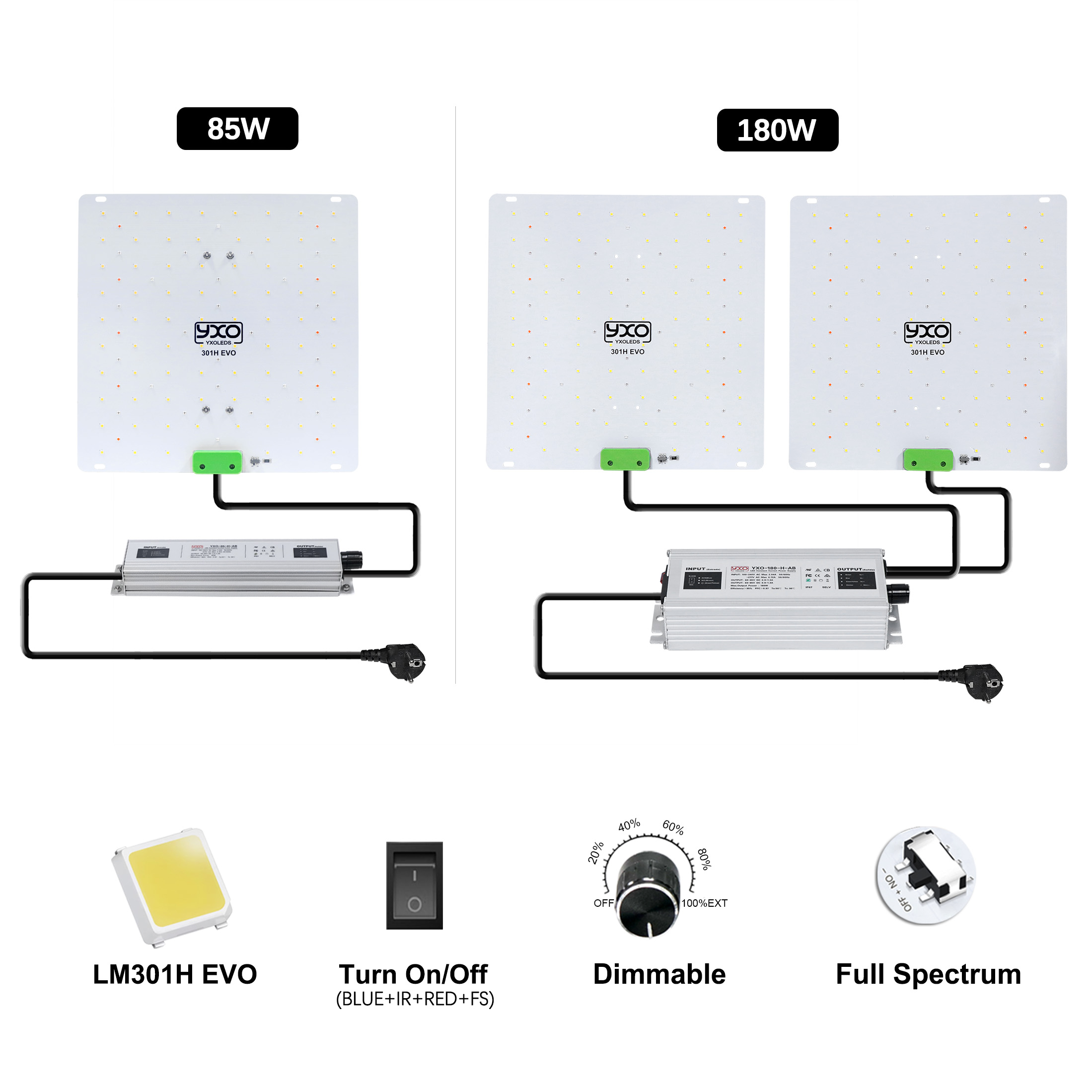 Grow Tent Complete Kit - 85 واط 180 واط LM301H EVO