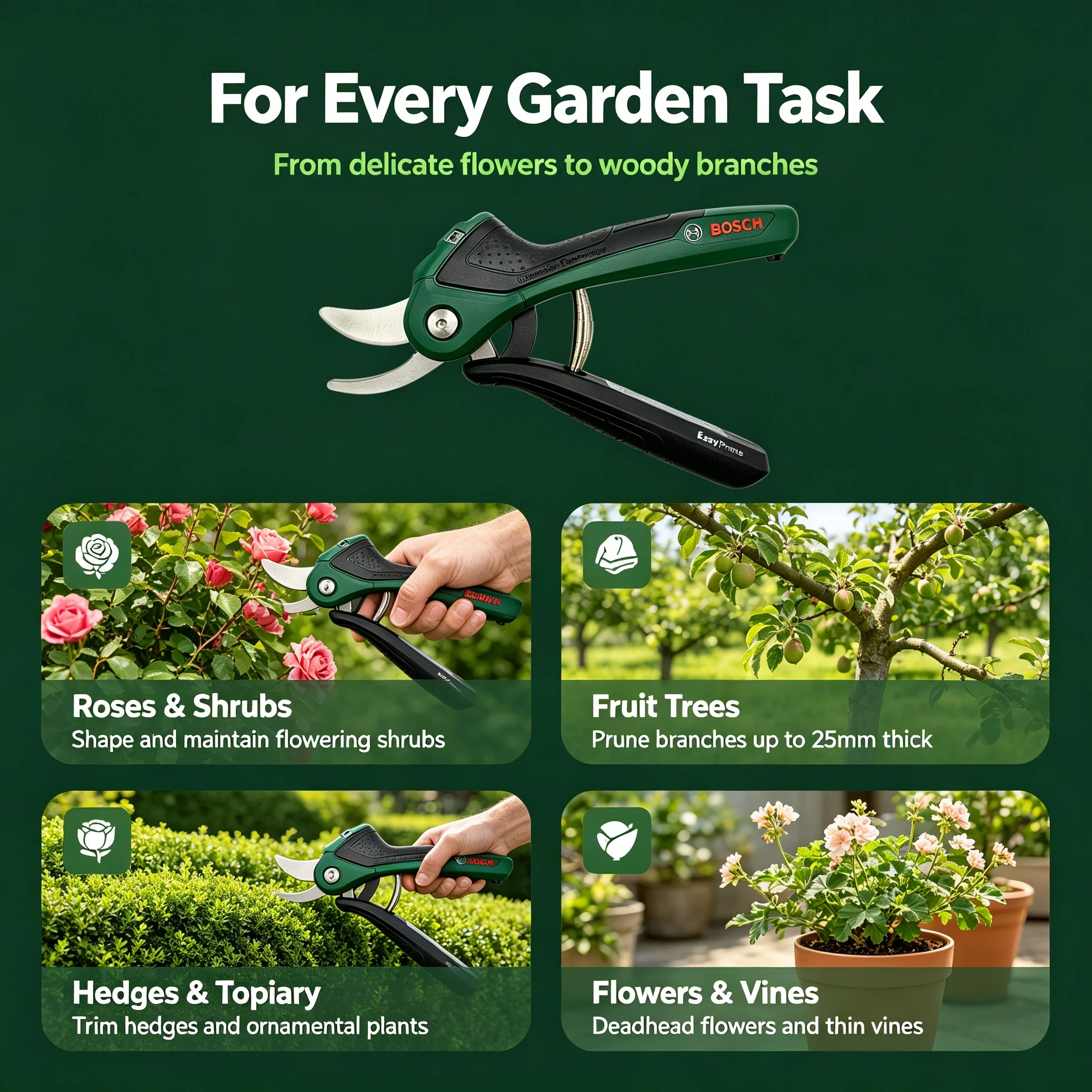 Smart Garden Bosch - مقص تقليم ذكي لاسلكي من بوش