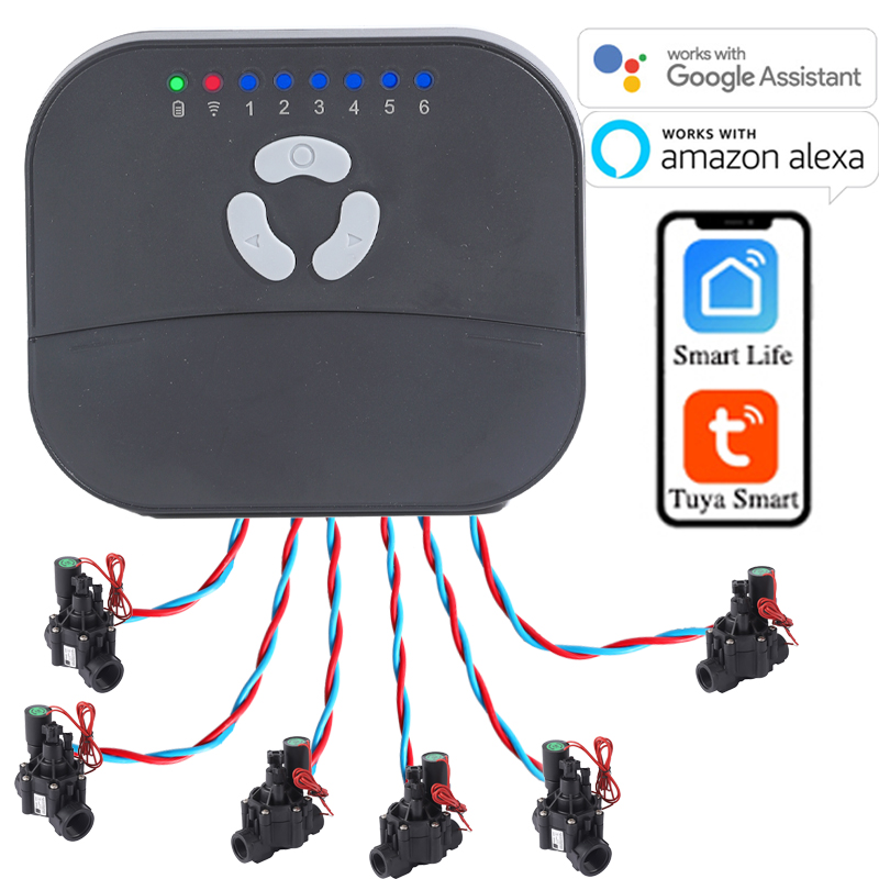نظام ري ذكي بـ 6 مناطق متصل با - مراجعة Smart Garden Monitoring System وسعره